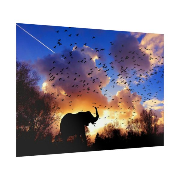 92409-494.jpg Elephants and Birds in the Nature Poster