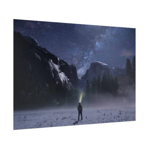 92409-504.jpg Person Facing Towards Snow Mountains Poster