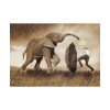 92409-522.jpg Elephant Play on the Rain with Umbrella Poster
