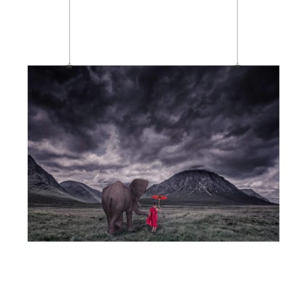 92409-528.jpg Elephant and Child Friendship Poster