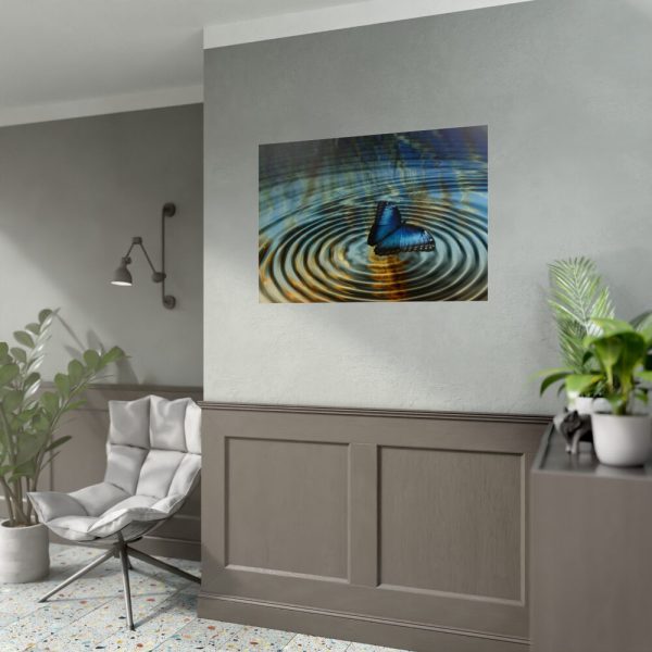 92409-53.jpg Butterfly on Collage Rings Poster