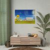 92409-580.jpg Sunflower Field With Blue Poster