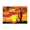 92409-692.jpg Cactus in Desert, Yellow Sky and Cow Poster