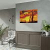 92409-696.jpg Cactus in Desert, Yellow Sky and Cow Poster