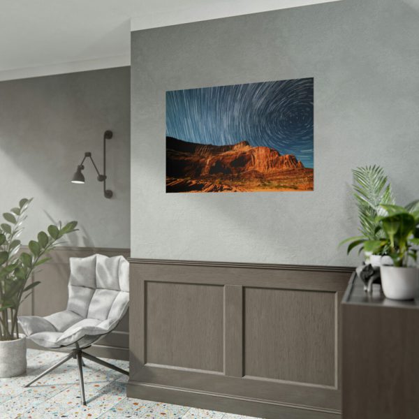 92409-776.jpg Swirling Stars in a Night Sky Over Lake Powell Poster