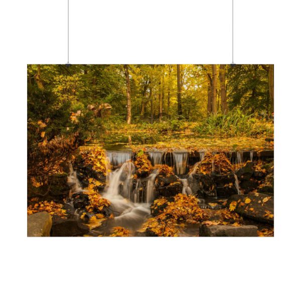 Waterfall Autumn Poster