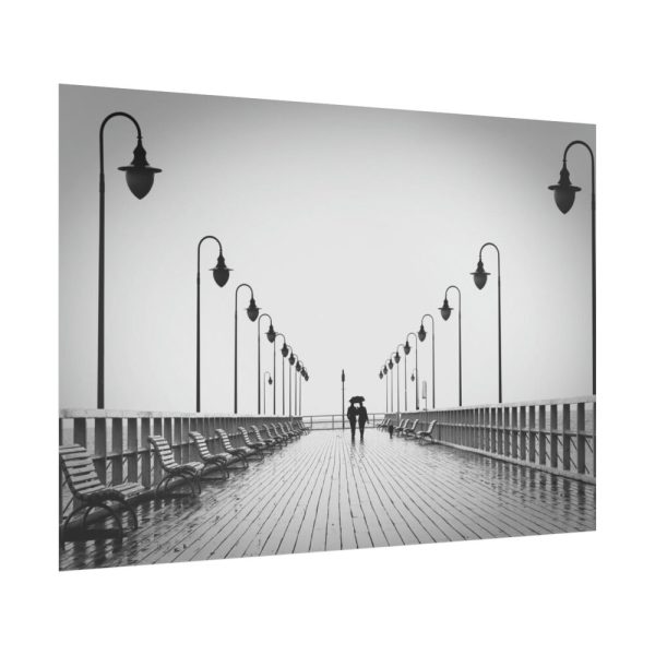 92409-939.jpg Rain on the Promenade in Black and White Poster