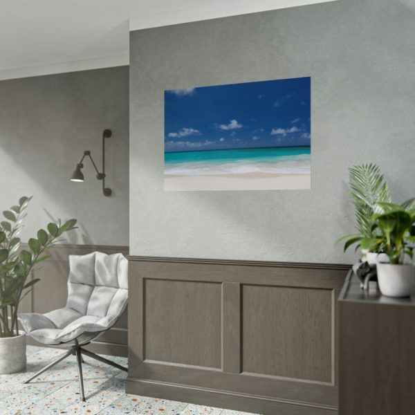 92409-986.jpg Blue Sky Sandy Beach Aesthetic Landscape Poster