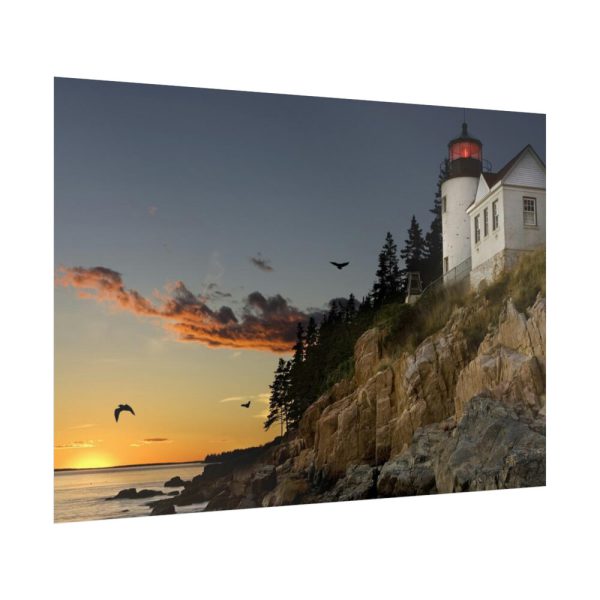 Lighthouse and Beautiful Sunset Poster