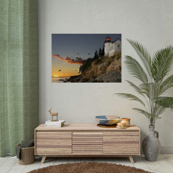 Lighthouse and Beautiful Sunset Poster