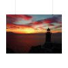 92409-998.jpg Lighthouse and Red Sky in the Morning Poster