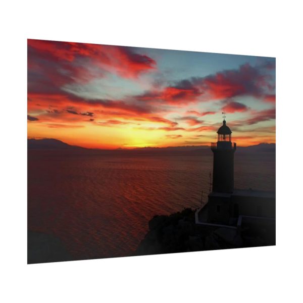 92409-999.jpg Lighthouse and Red Sky in the Morning Poster