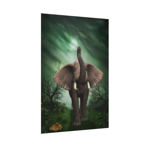 92410-128.jpg Elephant Hare Trees Fantasy Poster