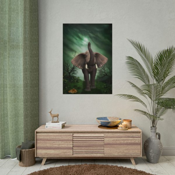 92410-129.jpg Elephant Hare Trees Fantasy Poster