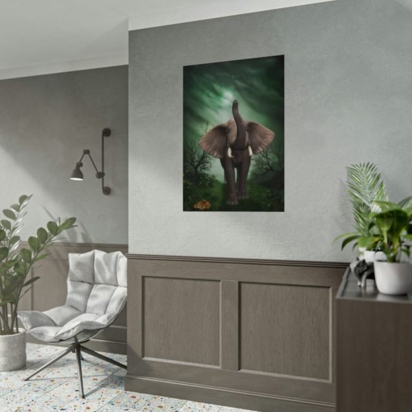 92410-130.jpg Elephant Hare Trees Fantasy Poster