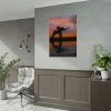 Silhouette Elephant and Kid Poster