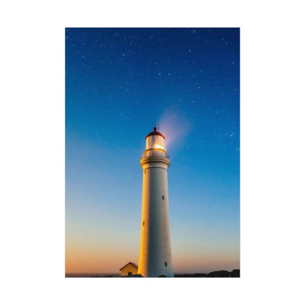 Lighthouse With Starry Night Poster