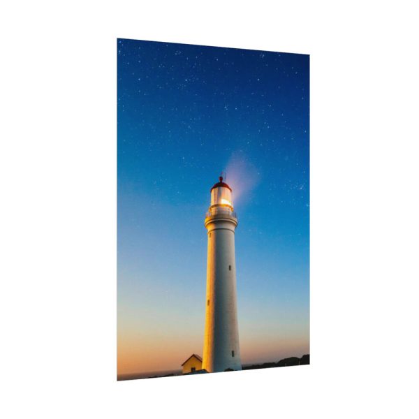 Lighthouse With Starry Night Poster