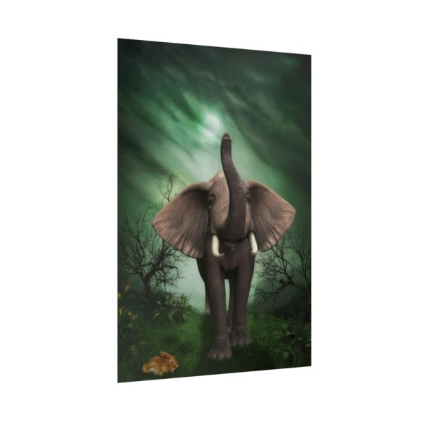 92411-128.jpg Elephant Hare Trees Fantasy Poster