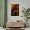 Art Elephants Sun Savannah Poster