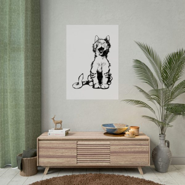92411-84.jpg Illustration of Yawning Cat Poster