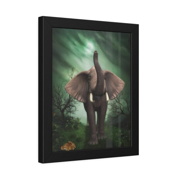 93816-1.jpg Elephant Hare Trees Fantasy Framed Poster
