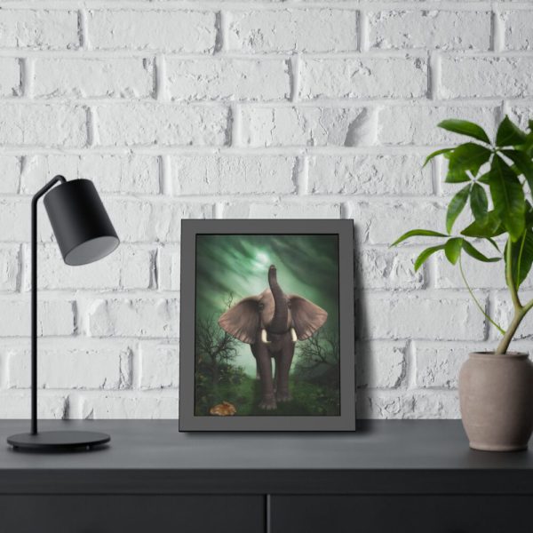 93816-3.jpg Elephant Hare Trees Fantasy Framed Poster