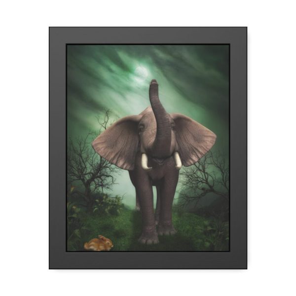 93816.jpg Elephant Hare Trees Fantasy Framed Poster