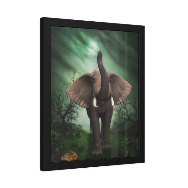 93820-1.jpg Elephant Hare Trees Fantasy Framed Poster