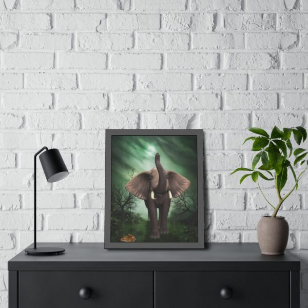 93821-3.jpg Elephant Hare Trees Fantasy Framed Poster
