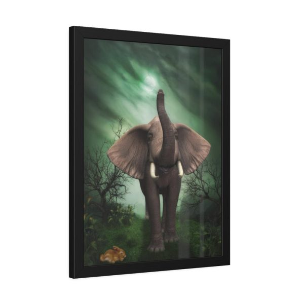 93822-1.jpg Elephant Hare Trees Fantasy Framed Poster