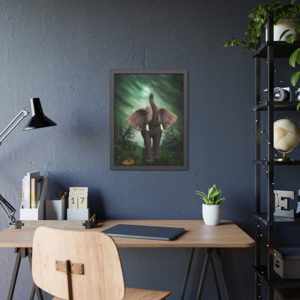 93822-2.jpg Elephant Hare Trees Fantasy Framed Poster