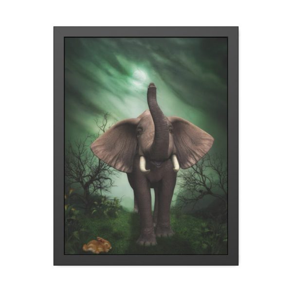 93823.jpg Elephant Hare Trees Fantasy Framed Poster