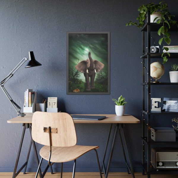93825-2.jpg Elephant Hare Trees Fantasy Framed Poster