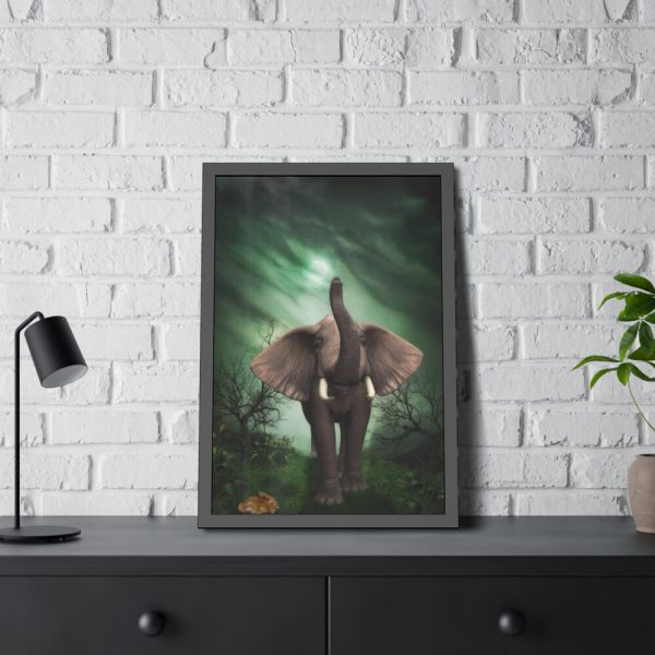 93825-3.jpg Elephant Hare Trees Fantasy Framed Poster