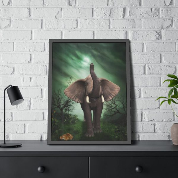 93826-3.jpg Elephant Hare Trees Fantasy Framed Poster