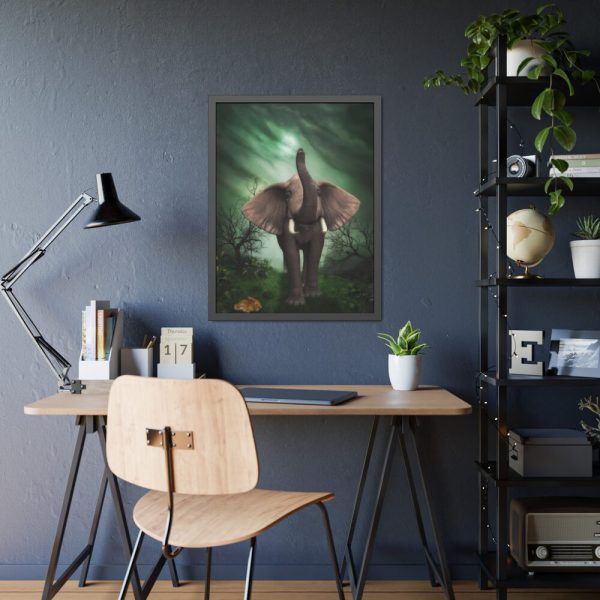 93827-2.jpg Elephant Hare Trees Fantasy Framed Poster