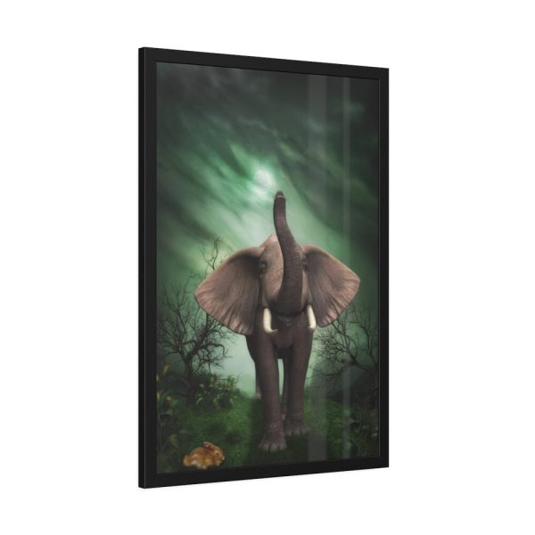 93828-1.jpg Elephant Hare Trees Fantasy Framed Poster
