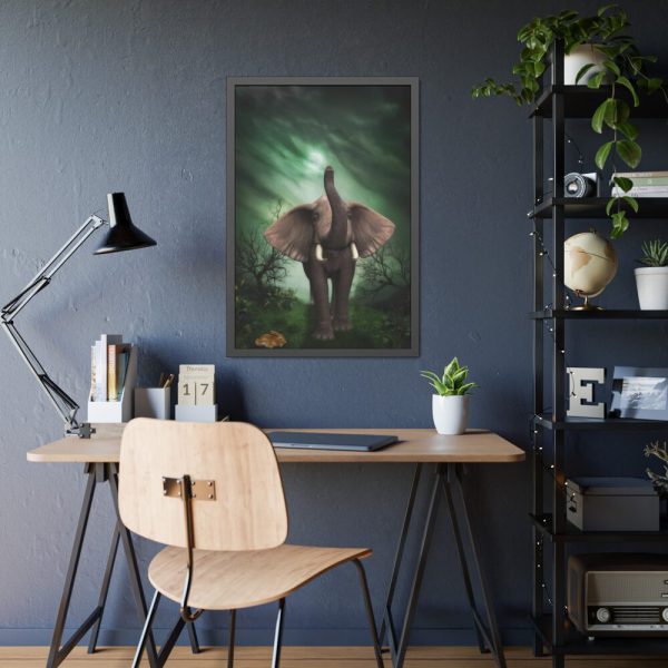 93829-2.jpg Elephant Hare Trees Fantasy Framed Poster