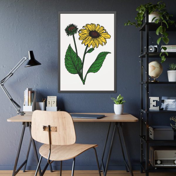 93830-102.jpg Sunflower Illustration Framed Poster