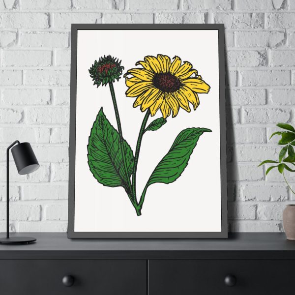93830-103.jpg Sunflower Illustration Framed Poster