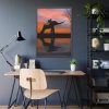 93830-122.jpg Silhouette Elephant and Kid Framed Poster