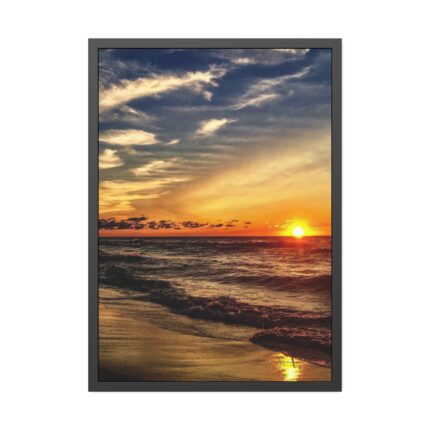 Beautiful Sunset Above the Ocean Framed Poster