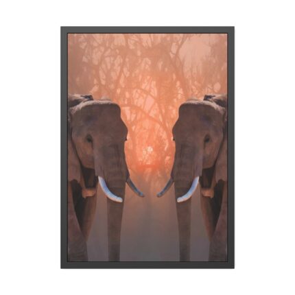 Two Elephants in the Zoo Framed Poster