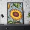 Sunflower Pattern Framed Poster