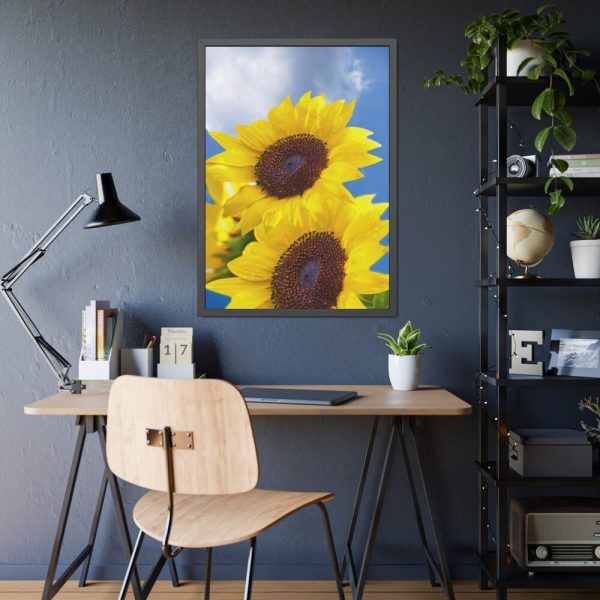 93831-106.jpg Sunflower Flower Air Clouds Framed Poster