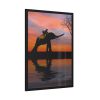 93831-121.jpg Silhouette Elephant and Kid Framed Poster