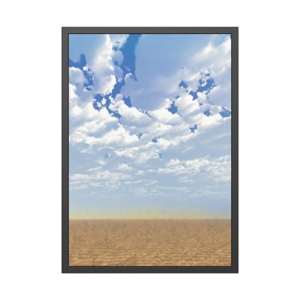 93831-136.jpg Sand, Sky and Clouds Framed Poster