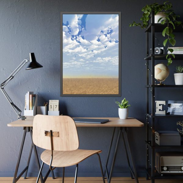 93831-138.jpg Sand, Sky and Clouds Framed Poster