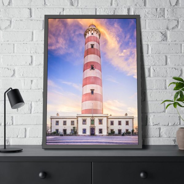 93831-151.jpg Tower With Blue and Yellow Sky Framed Poster